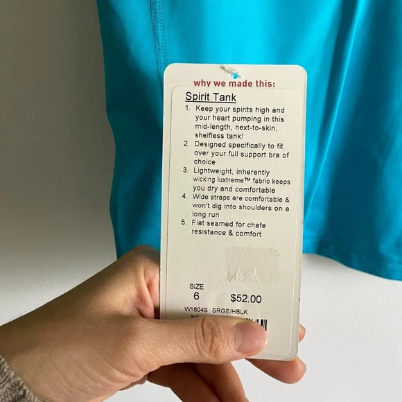 NWT LULULEMON Spirit Tank Blue and Heathered Dark Grey Full Length Size 6 - Picture 8 of 9